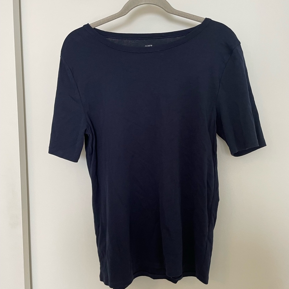 J. Crew Navy Short Sleeve Top